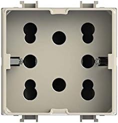 4Box4B.A.H21 Multistandard Socket 1 Schuko or 2 Bypass Compatible with Bticino Matix Magic, 250 V, Ivory (RAL 1013)