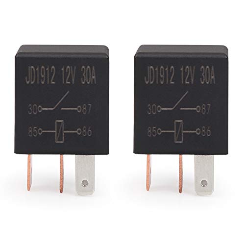 ehdis® 4 Broches 12 VDC 40 A Relais SPST multifonction résistant Kit Relais standard - 2 PACK - 4Pin 12V 40A