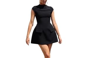 SMAWORLD The Cap Sleeve Mini Dress,Cap Sleeve Mini Dress Muse Cap Sleeve Mini Dress Elegant A Line Ultimate-Muse