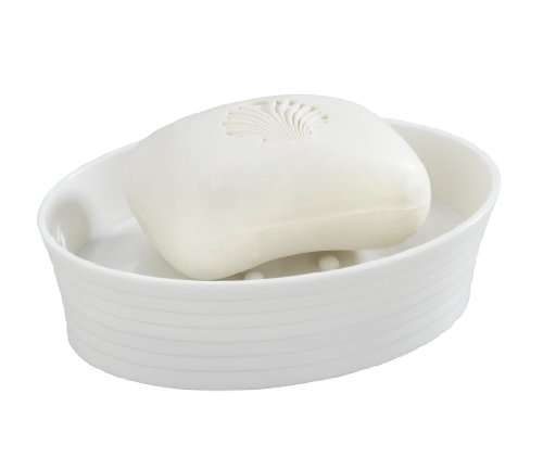WENKO 19735100 Seifenablage Vetto White - Seifenschale, Kunststoff, 13.3 x 3.6 x 9.7 cm, Weiß