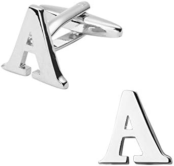 Silver Cufflinks Style Initial Alphabet Cufflinks Letter Letter A Cufflink Silver White Steel Wedding accessories Business Present Cufflinks Gift