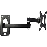 Ayarlanabilir TV Monit&ouml;r Duvar Askı Aparatı, 10-32 in&ccedil;, VESA 75x75/100x100mm Uyumlu, D&ouml;nd&uuml;r&uuml;lebilir ve Eğilebilir, Metal, Siy