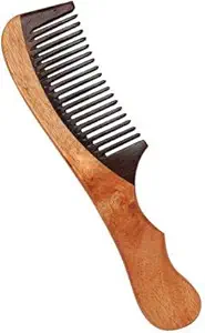 KESHBINDU Organic Rose Wooden Comb with Handle I Massages Scalp, Stimulates Hair Growth, Dandruff Removes Comb