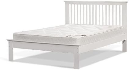 Snuggle Beds Ashurst White Painted 5FT Kingsize Wooden Slatted Pine Bed Frame