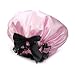 High Quality Women girls Waterproof Bath Shower Cap Hat Ribbon Lace Bowknot Style Sexy and cute (Pink)