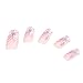 FACILLA® 24pcs Butterfly Pink White Manicure French Acrylic False Nail Art Tips