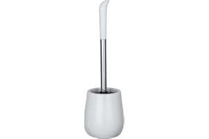 ‎WENKO WENKO Sydney zestaw do WC z białym połyskiem ceramicznym – uchwyt na szczotkę do WC, ceramiczny, 12,5 x 39,5 x 12,5 cm, biały