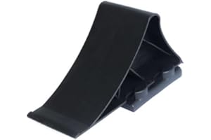 Cuña de rueda con soporte – Accesorios robustos para remolques, cuñas para remolques, de plástico negro, protección para remolque de coche (900 kg) Unitrailer