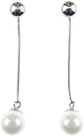 Ehvan® (MADE IN ES ) Women's Pendule pearl Series All starts String latin Vintage Royal & classic Queen Drop Earring, L 6CM Silver