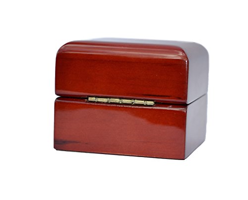 Luxury LED Wooden Jewelery Ring Box – Real Wood Cherry Rosewood by Diamondism - 6