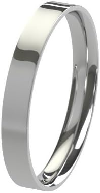 New Solid Platinum 950 2.5mm Heavy Flat Court Shaped Comfort Fit Wedding Ring Band Available in All Sizes from H - Z+3 | UK Manufactured &amp; Hallmarked - Size M