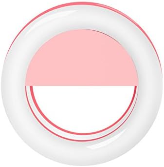 Selfie Portable Flash Led Camera Enhancing Ring Light USB Charging Port Photography Clip 3 Level for iPhone 7/6 Plus 6S SE iPad Galaxy S7/S6 Edge Plus Note 5 BLU Advance 5.0 R1 HD Studio X8 HD,Pink
