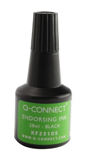 Q-Connect Endorsing Ink - Recambio de tinta para sellos  negro