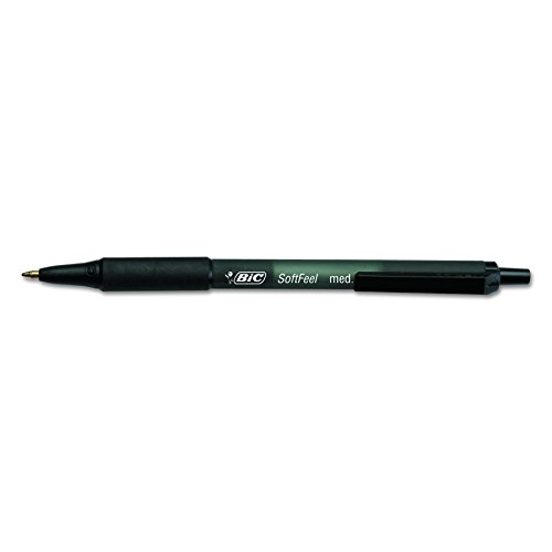 BIC Druckkugelschreiber Soft Feel clic Grip / 12 Kugelschreiber in Schwarz / Strichstärke 0,4 mm / Dokumentenecht - 2