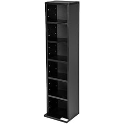 tectake Étagère Rangement CD/DVD Meuble de Rangement pour 102 CDs - H/l/P : env. 90/21/20 cm - diverses Couleurs au Choix - (Noir | no. 401701)