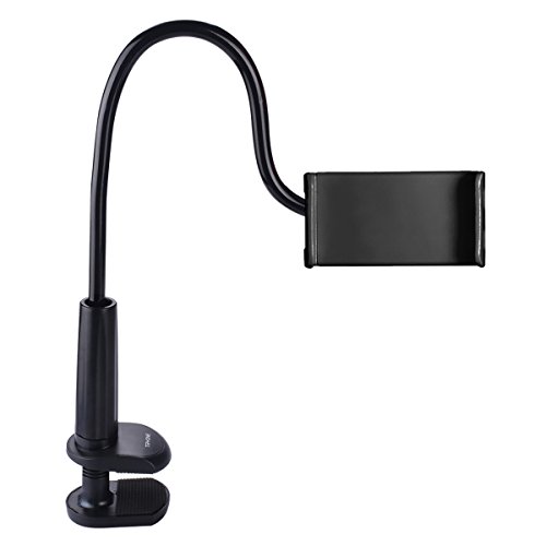 Tryone Gooseneck Tablet Stand, Tablet Mount Holder for iPad iPhone Series/Nintendo Switch/Samsung Galaxy Tabs/Amazon Kindle Fire HD and more, 30in Overall Length (Black)