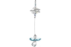 WILD THINGS Cascade Crystal Guardian Angel Birthstone Suncatcher MARCH - AQUAMARINE - Embellished with Swarovski Crystals