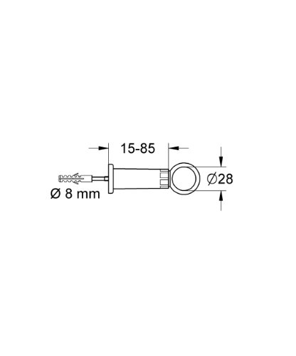 GROHE Spülrohrschelle für Spülrohr 28 mm, verchromt 37132000