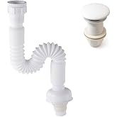 Fause Pop-up Basmalı Beyaz Seramik Başlıklı Lavabo Sifonu KSF103-W