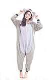 Unisex Adult Kigurumi Grau Koala Tier Cosplay Neuheit Homewear Onesies Nachtwäsche erwachsene Karikatur Karneval Weihnachten Halloween-Kostüm