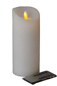 Große & Dicke LED Kerze - Weiß - Höhe: 20cm / Ø 10cm - Material