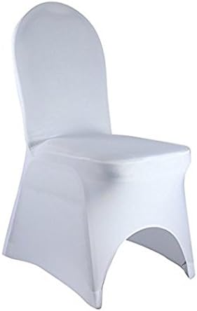 SINSSOWL5PCS White Chair Covers Spandex Lycra Universal Stretch Slipcovers Dining Cover for Wedding Banquet Anniversary Party Decoration