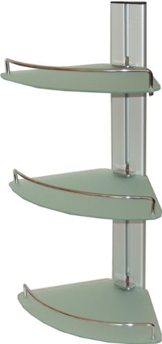 Badregal Eckregal Regal für Bad aus Aluminium mit 3 Glasablagen