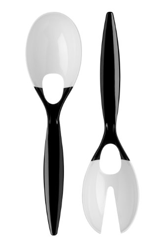 Premier Housewares 0805302 Salatbesteck, Kunststoff, Schwarz / Weiß