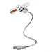 Produktbild Semoic USB-Ventilator Flexible Mini-USB-LED-Uhr-Luefter mit Echtzeit-Anzeigefunktion Fuer Desktop-Computer und Laptops Silber
