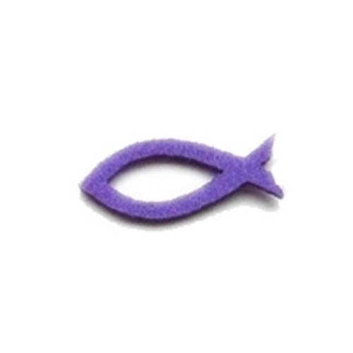 10er Pack Kommunion Fische 45 mm aus Filz in Lila