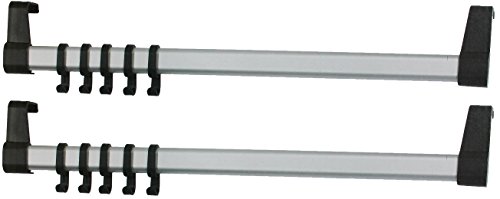 Tür Hakenleiste 5 Bewegliche Haken Türleiste Türhaken Kleiderhaken Badezimmerhaken Türgarderobe Garderobe Edelstahl ca. 56cm (2er Set)