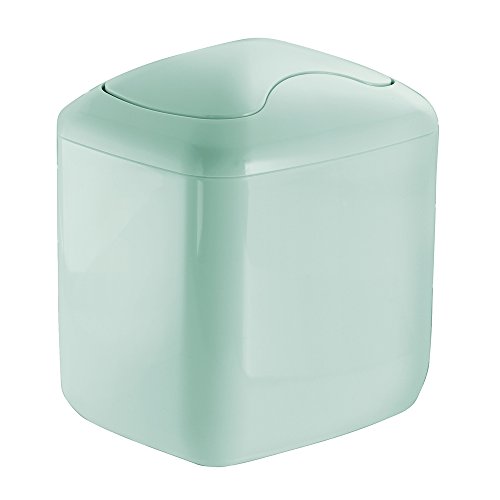 InterDesign 93697EU Una Abfalleimer Mülleimer für Schreibtisch oder Waschtisch - Metall 12,70 x 15,24 x 18,11 cm, Hellminze