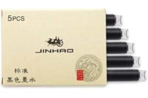 RHAPSODY Jinhao 10 cartucce nere per penna stilografica, con foro da 2,6 mm, cartuccia standard internazionale