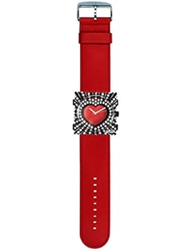 S.T.A.M.P.S. Stamps Uhr komplett - Zifferblatt Red Heart mit Lederarmband classic rot