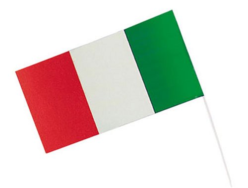 Fähnchen Italien 12x23 cm, 40cm-Stab, 10er Pack