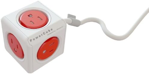 PowerCube [Newest Version] Extended, 5 Outlet Adapter and Surge Protector 5ft Extension Cord Power Strip with 5 outlets 4320RD/USEXPC