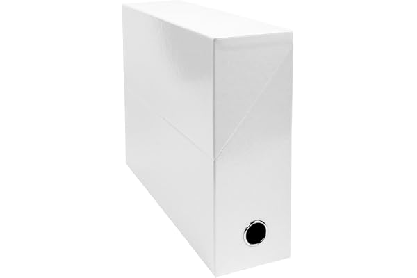 Exacompta - Réf. 89931E - 1 Boîte transfert Iderama en papier teinté dans la masse - Dos 90 mm - Œillet en métal - Pour format A4 - Dimensions 25,5 x 34 x 9 cm - Couleur blanc - Livrée montée