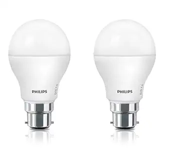 Philips 9W LED Bulb Base B22 (Crystal White, Pack of 2)