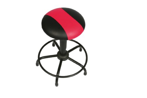 Preisvergleich Produktbild Barhocker mit Fußring, Rundsitz in Kunstleder schwarz-rot