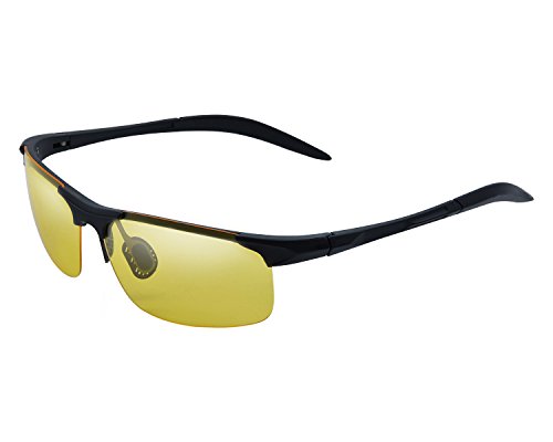 Yidarton Herren Sportbrille Ultraleicht AL-MG Metallrahmen Polarisierte Sonnenbrille Fahrerbrille