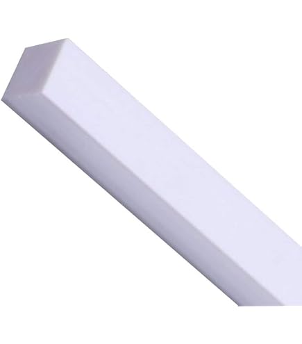 Lot De 5 Barres Carrées En ABS Blanc - 3x3x500 Mm, Plastique Rigide, Neuf