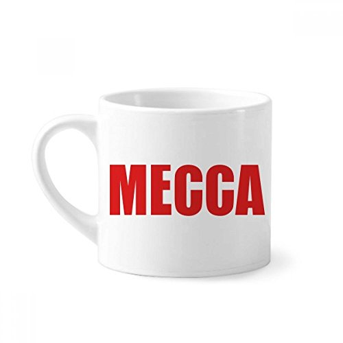 Mecca Saudi Arabia City Red Mug White Mini Coffee Cup Pottery Ceramic Handle 6oz