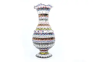 Turkceramics Imported Relief Vase (25 cm, Red)