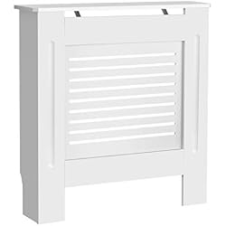 Finether Painted Cache-radiateur Armoire Meubles de Maison Horizontal Design Moderne à Lattes en MDF Blanc S