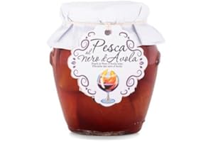 Pêche in Nero d'Avola Vin - 300 g x 2 - Produit Artisanal de Sicile - Fruits Eau de Vie