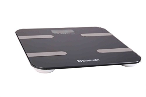 Digital-Waage Bluetooth Körperfett Muskelmasse Wasser iOS & Android App Digitale Personenwaage mit Körperfettmessung (Schwarz) - 2
