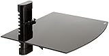 VonHaus 1x Black Floating Shelf with Strengthened Tempered Glass for DVD Players/Cable Boxes/Games Consoles/TV Accessories (Kitchen &amp; Home)