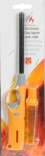 Electronic Gas Lighter 27cm &amp; refill 18ml (Yellow)
