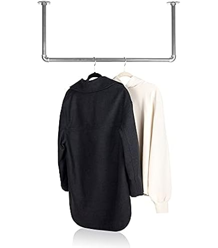 RSR Hangers Kledingstang, garderobe, industrieel design voor plafond | Breedte 90 cm x Hoogte 60 cm | Plafondmontage | Kleedkamer | Slaapkamer | Hal | Inloopkast
