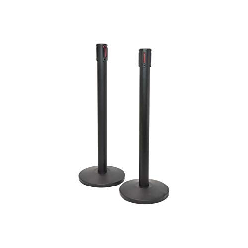 Citronic | Retractable Crowd Control Barriers | Set of 2 | Black